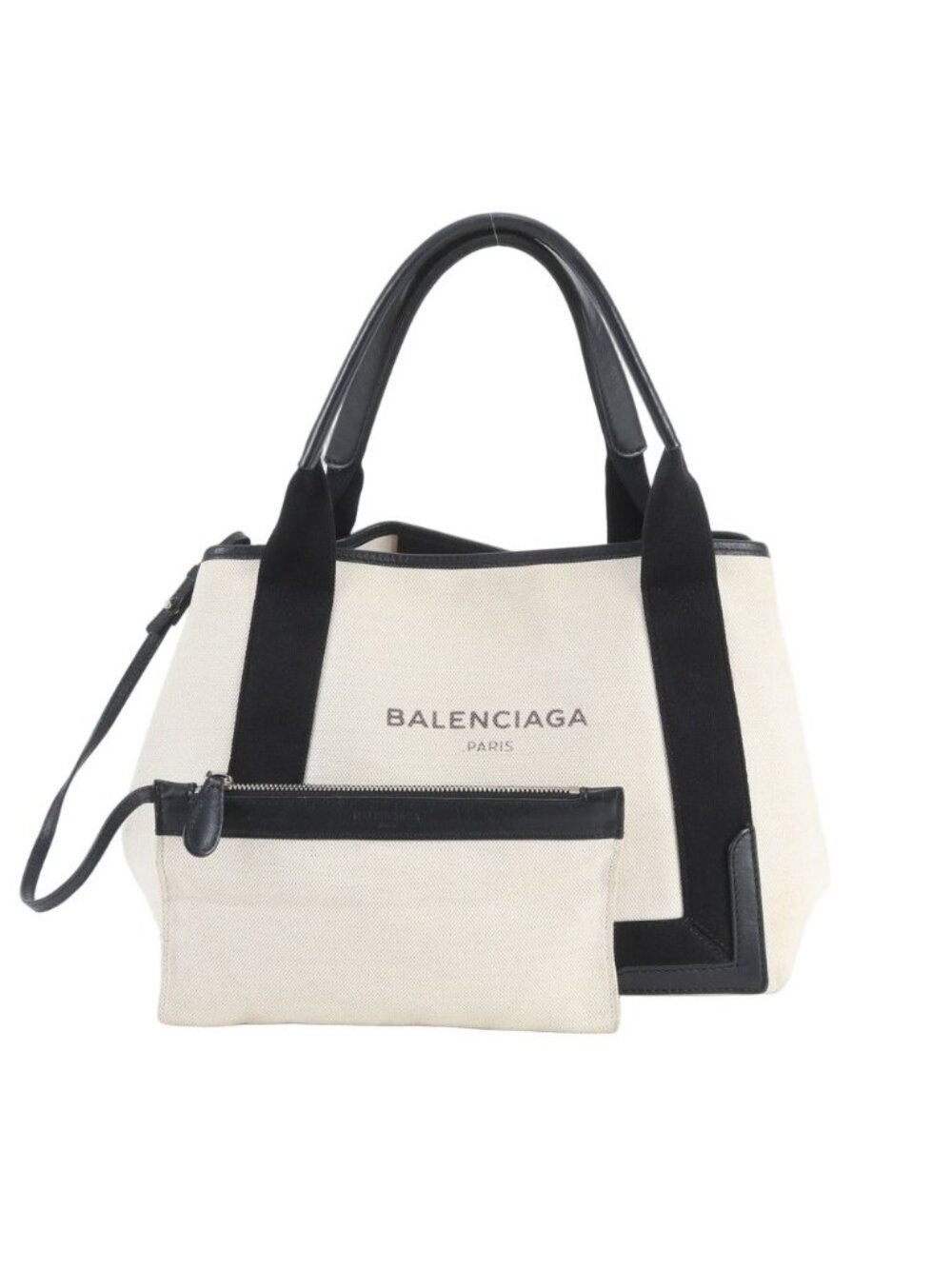 ★SOLD★ Balenciaga Navy Cabas Pouch Leather Tote Shoulder Hand - Picture 1 of 11
